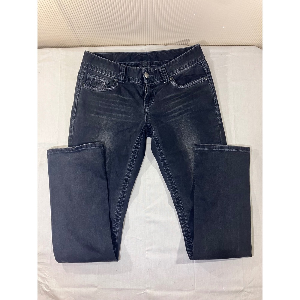 Maurices Dark Wash Denim Jeans Womens Size 7/8 Regular Black‎